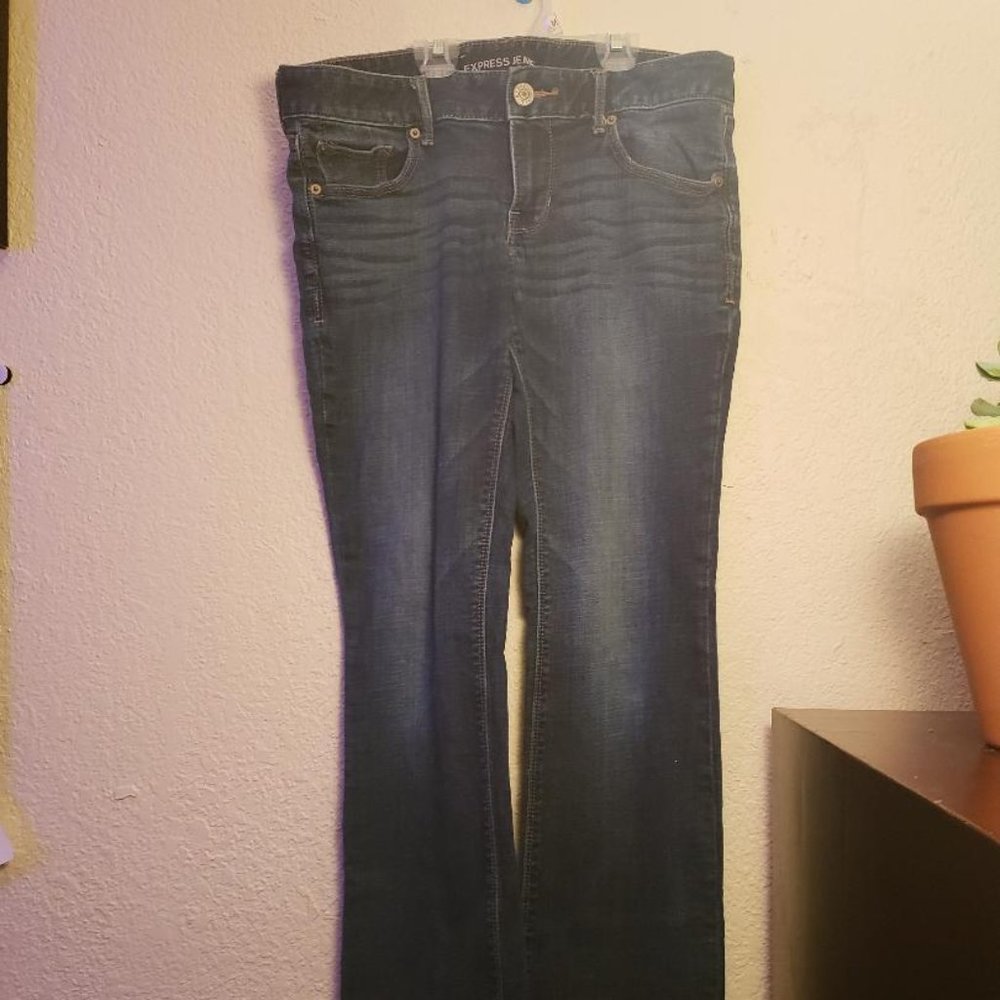 Express Jeans Barely Boot Low Rise